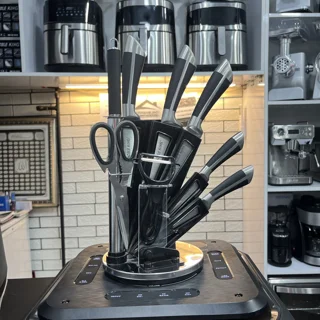 ست چاقو 9 پارچه استیل مشکی نوبل کینگ